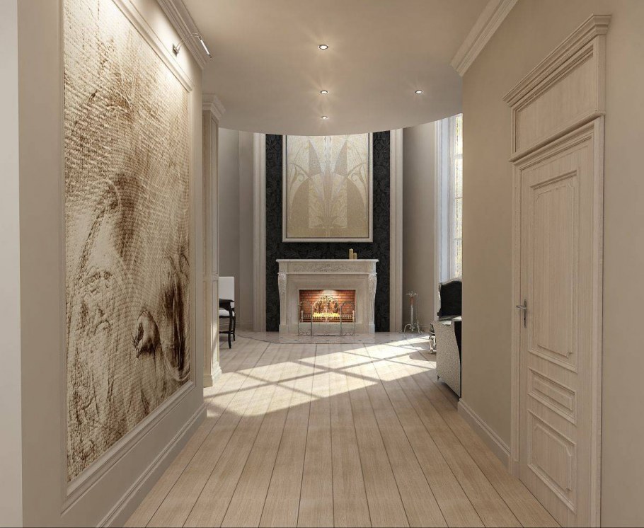 Стеклообои в коридоре