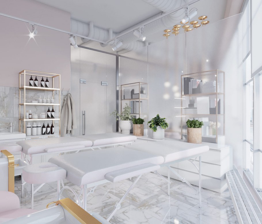 Парикмахерская в розовых тонах