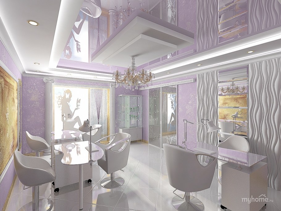 Салон красоты в красных тонах