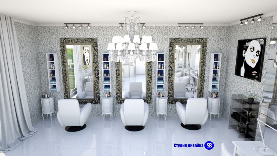 Парикмахерская в белом стиле
