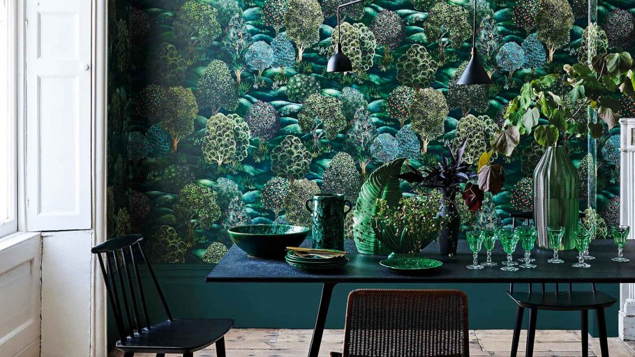 Фотообои зеленая стена