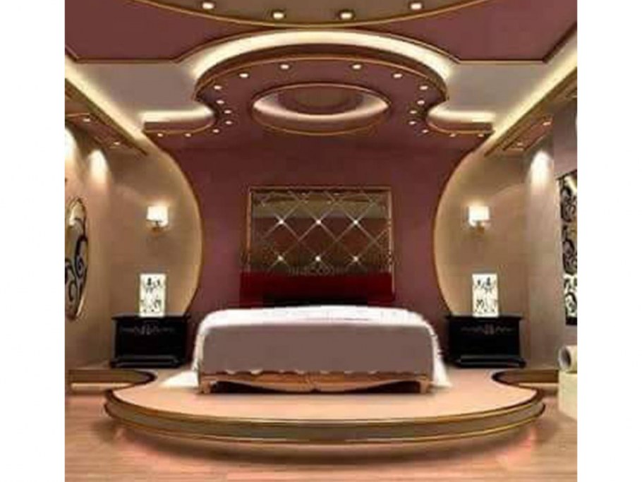 Фигурный потолок в спальную