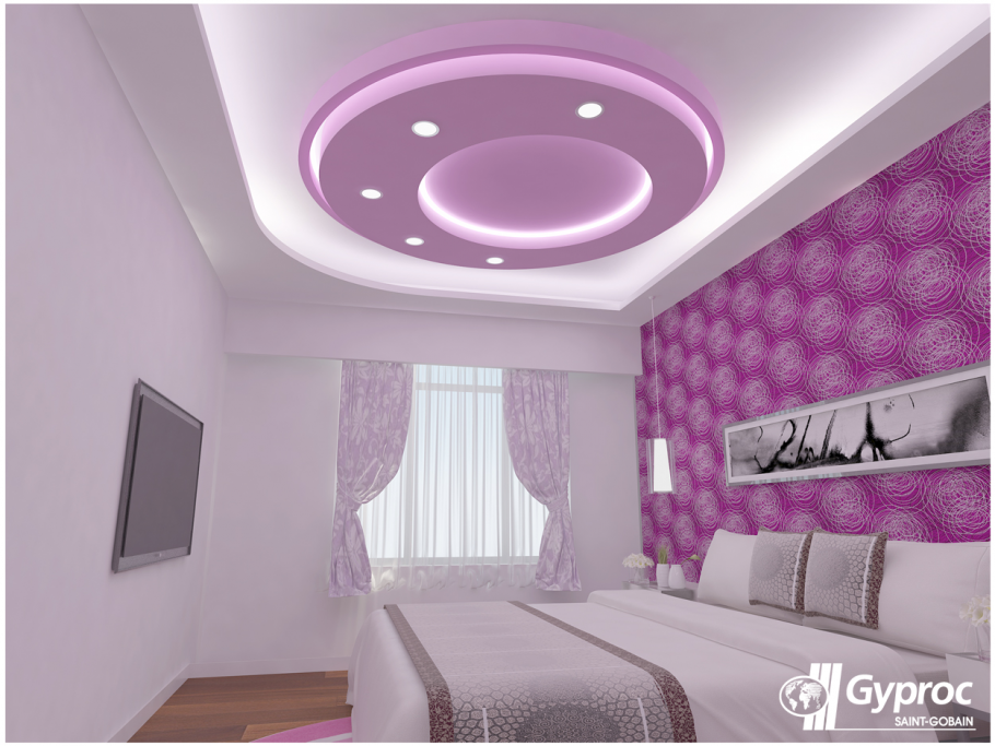 Гипсокартонные потолки для спальни в Восточном стиле