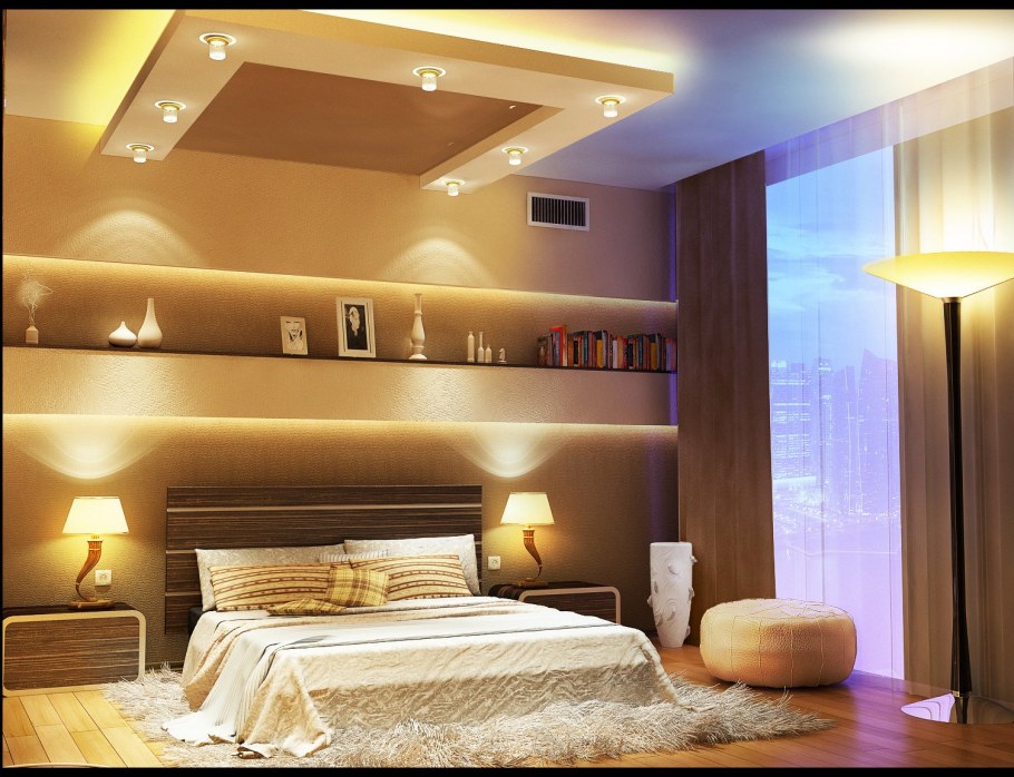 Потолок из гипсокартона для спальни 2021