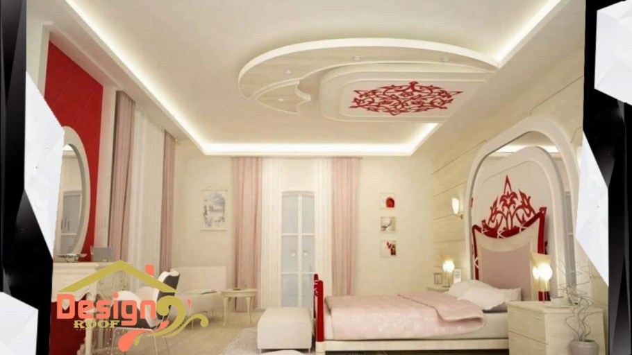 Двухуровневые потолки из гипсокартона в спальне