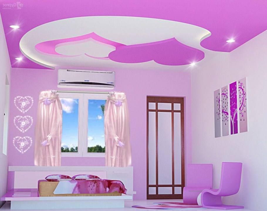 Гипсокартонные потолки для спальни хайтек
