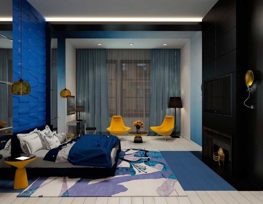 Комната в синих тонах