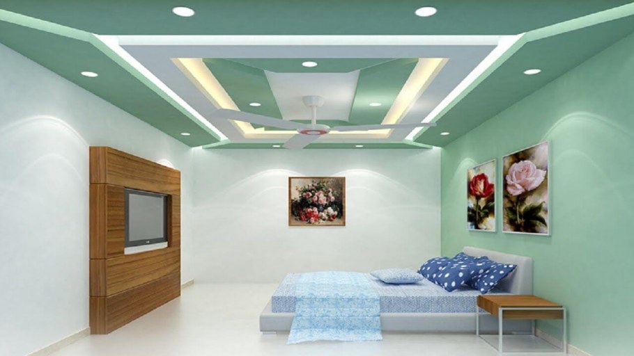 Натяжной потолок в спальне