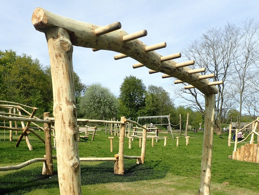 Спортивная площадка из бревен