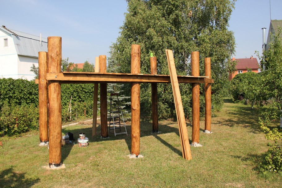 Детские игровые площадки из бревна