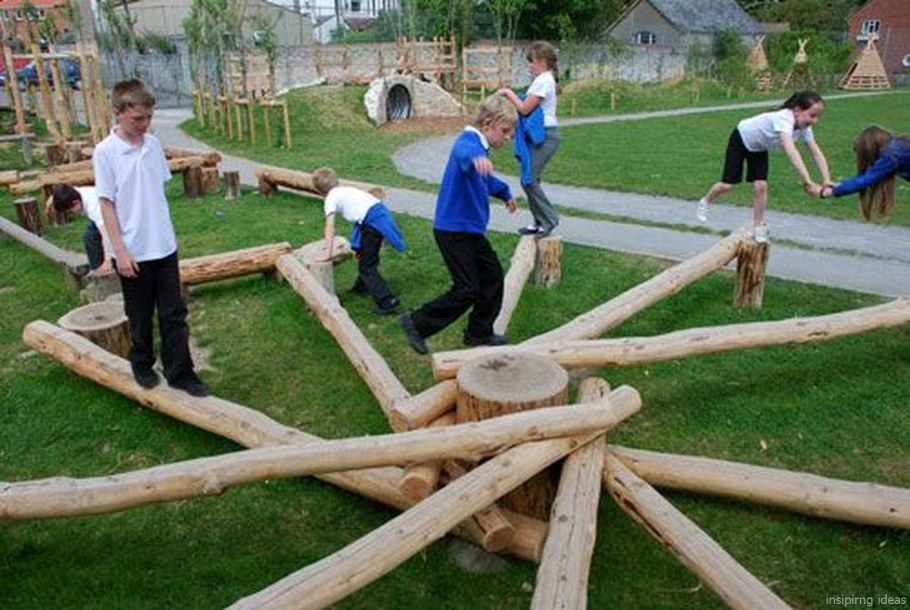 Детские качели бревно