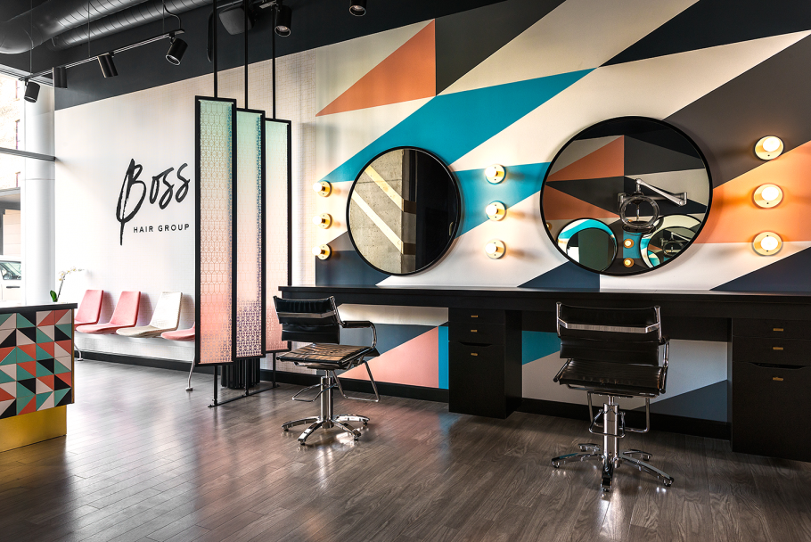 Салон красоты в стиле Мемфис