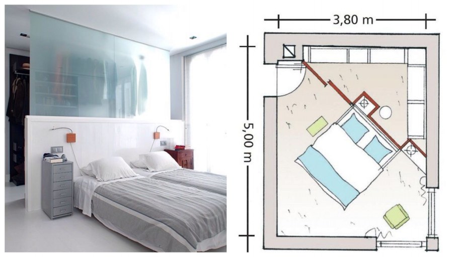 Планировка спальни 11м2 прямоугольная