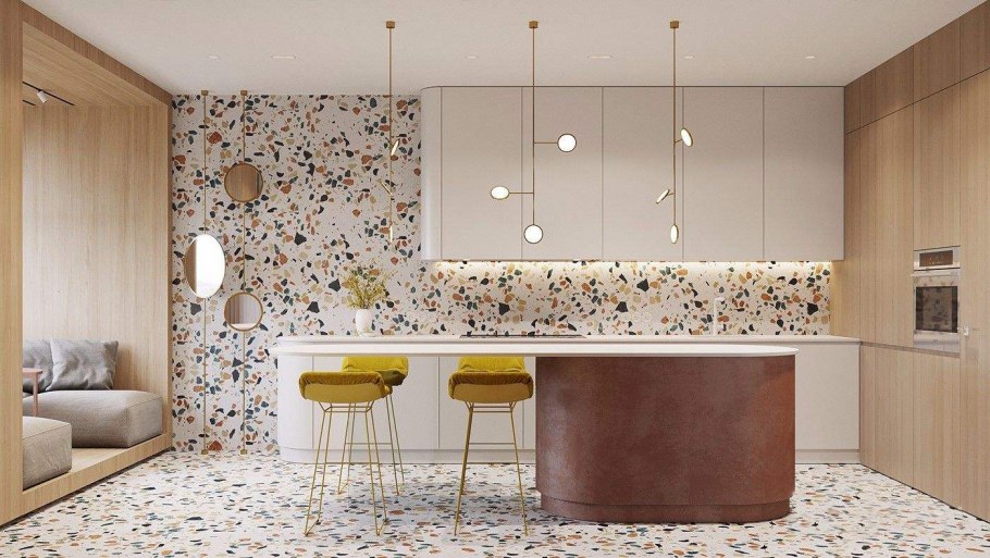 Яркие акценты в ванной комнате