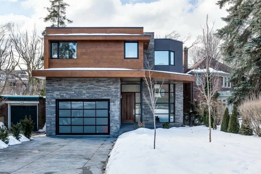 Фасады зданий с плоской крышей