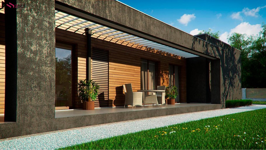 Современный деревянный фасад