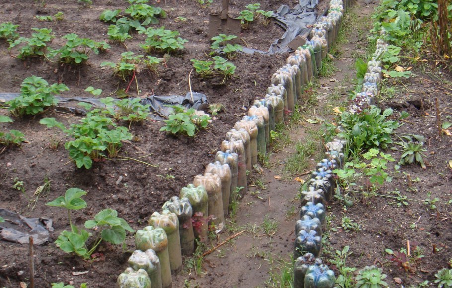 Грядки из блоков строительных