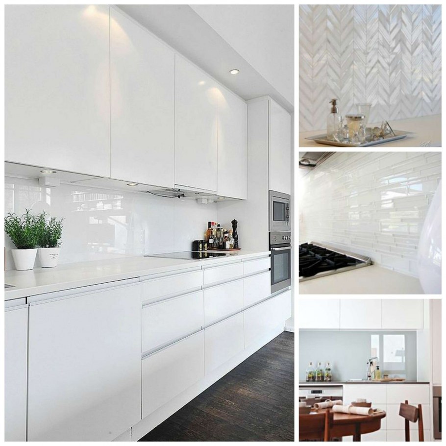 Белый глянцевый фартук