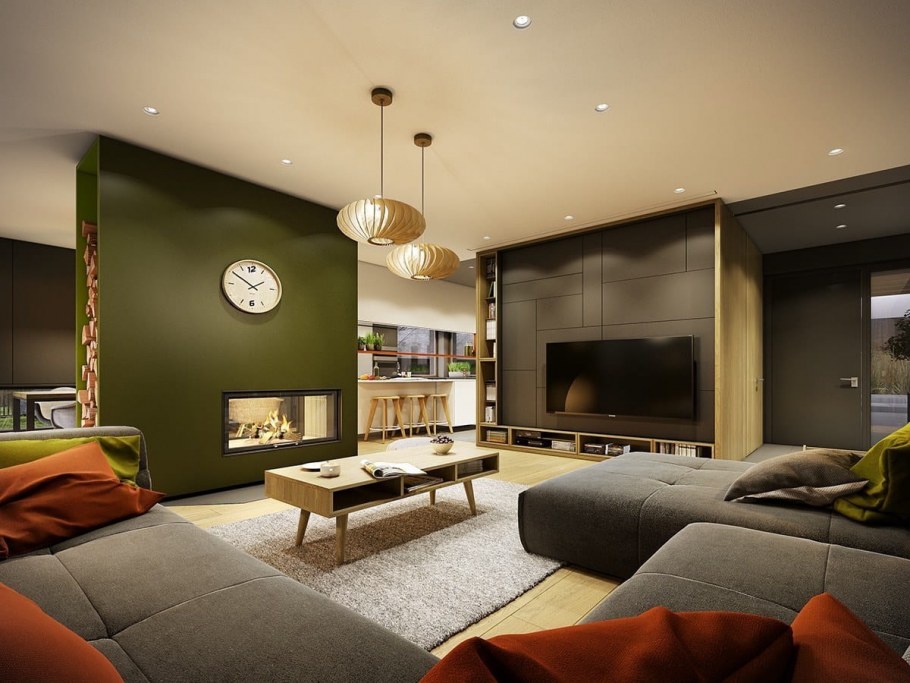 Оливковый цвет в интерьере