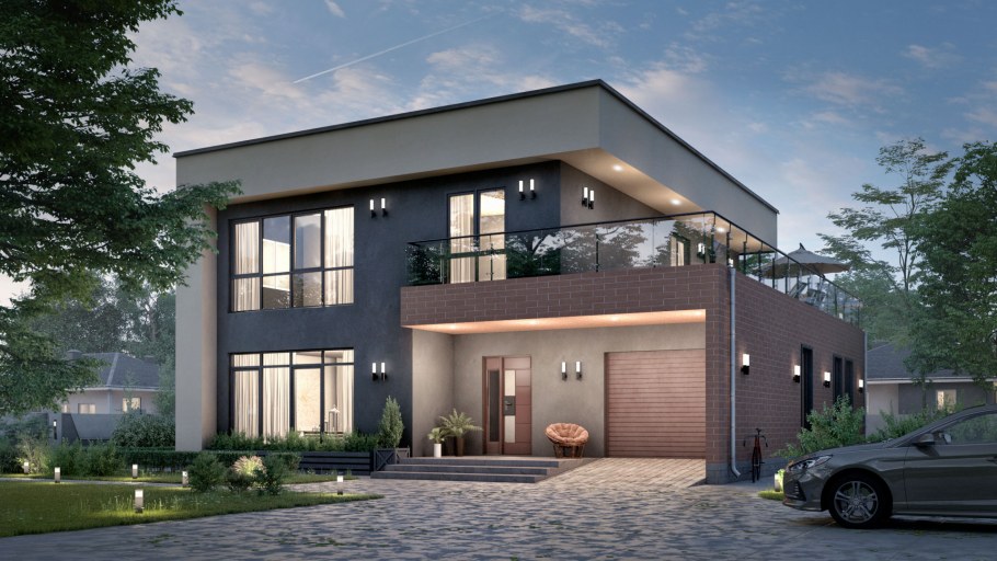 Отель каскадом на склоне