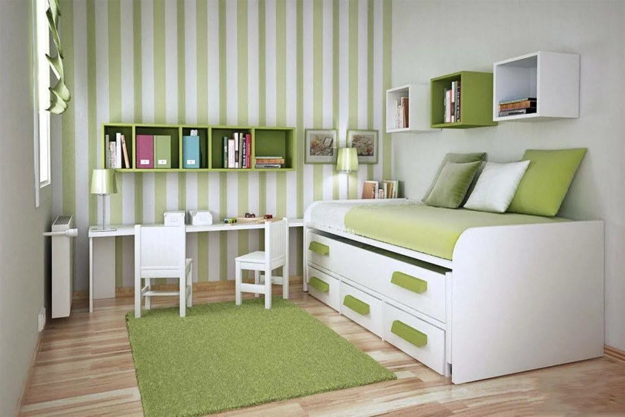 Салатовые стены в интерьере