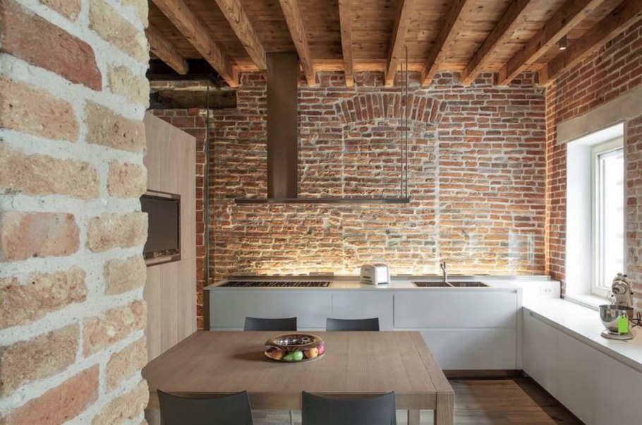 Отделка стен доской в стиле лофт