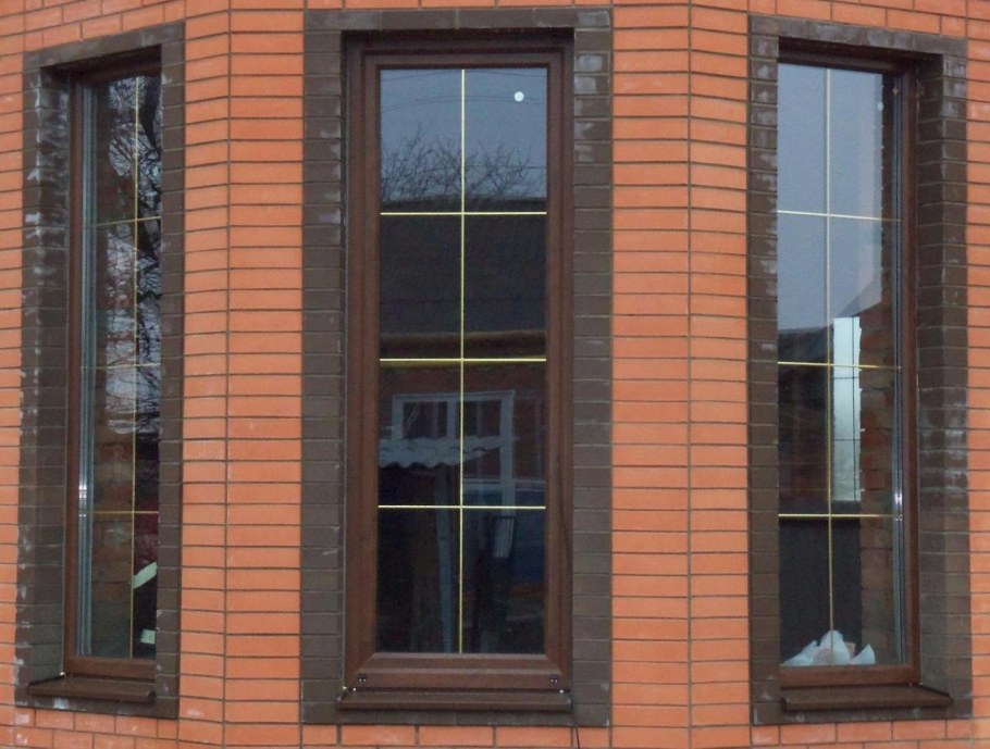 Окна ламинированные с раскладкой