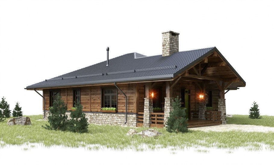 Дом Шале из клееного бруса 100кв