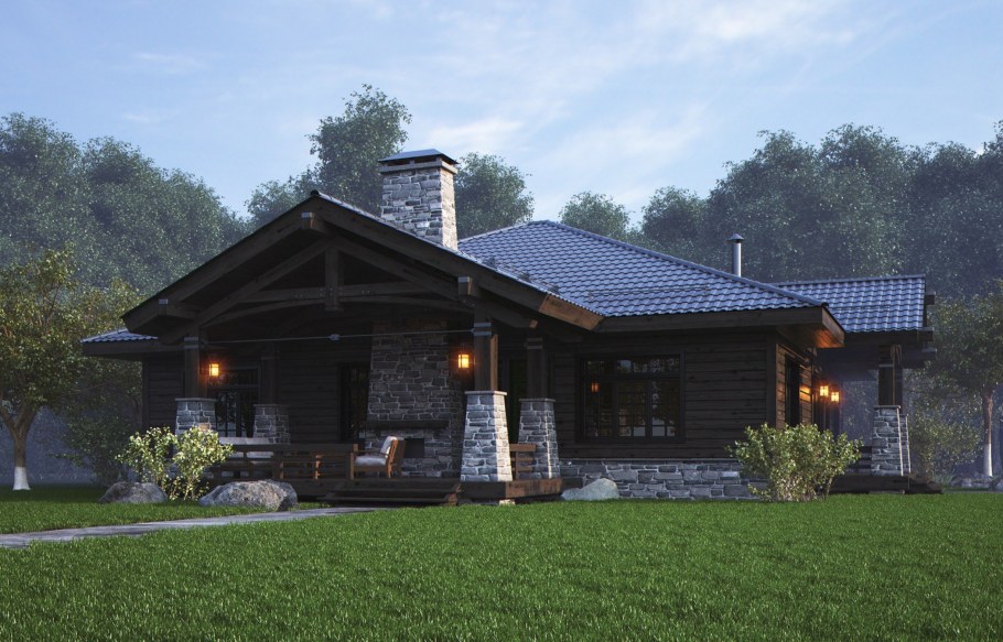 Дом Шале из клееного бруса 100кв м