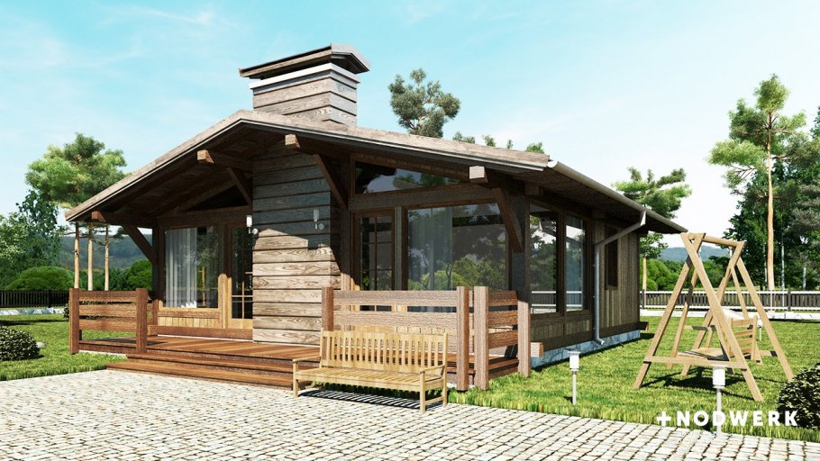 Дом Шале из клееного бруса 100кв м