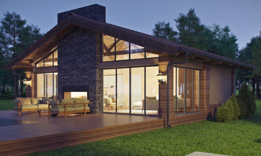 Дом из клееного бруса 1 этажный Kontio