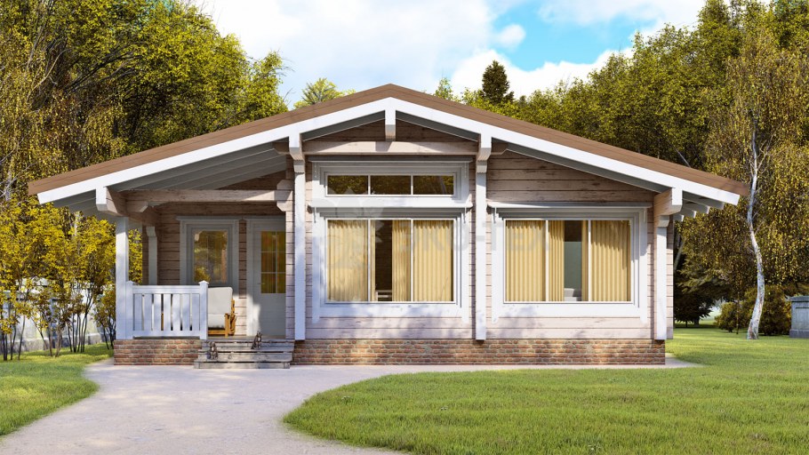 Дом Шале одноэтажный 200 кв.м из кирпича