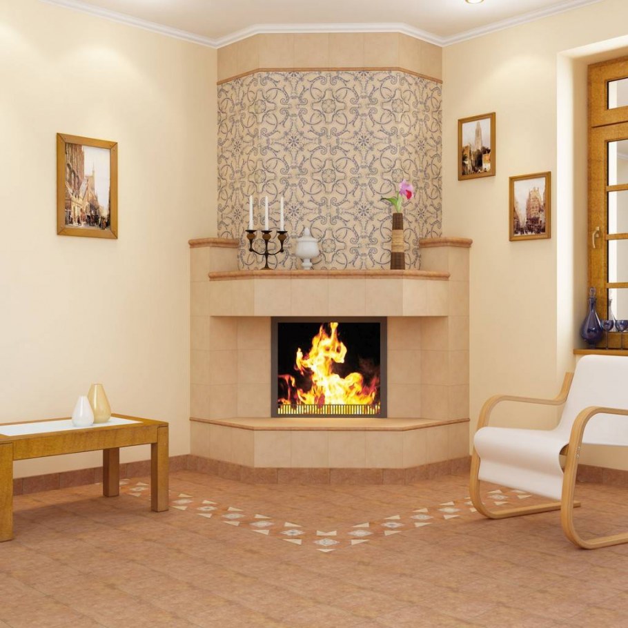 Старинная комната с камином