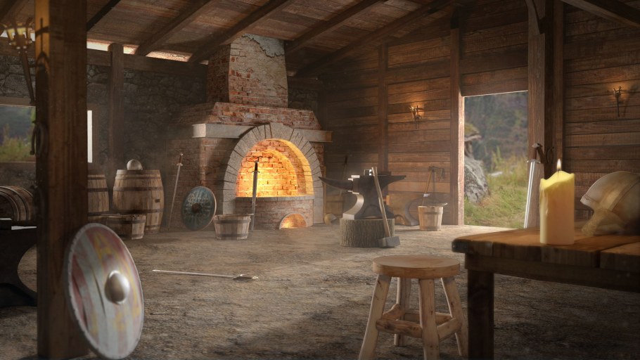 Дрова горят в камине