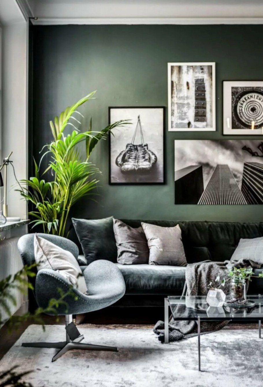 Кухня в стиле Сканди зеленая