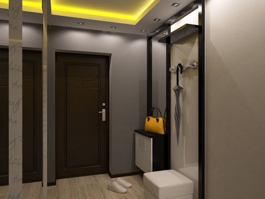 Прихожая в серых тонах