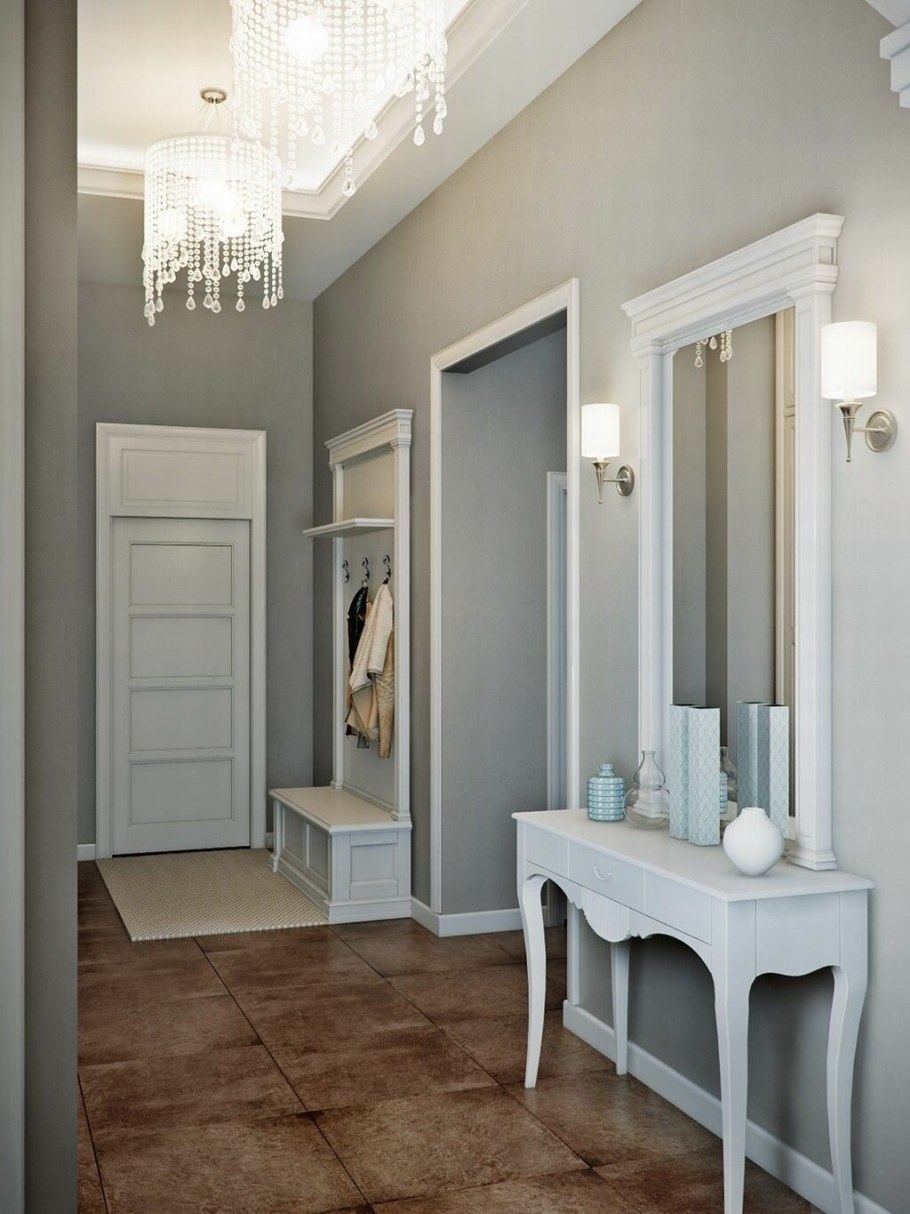 Коридор в серо белых тонах