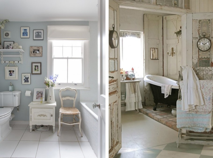 Стиль Shabby Chic ванная