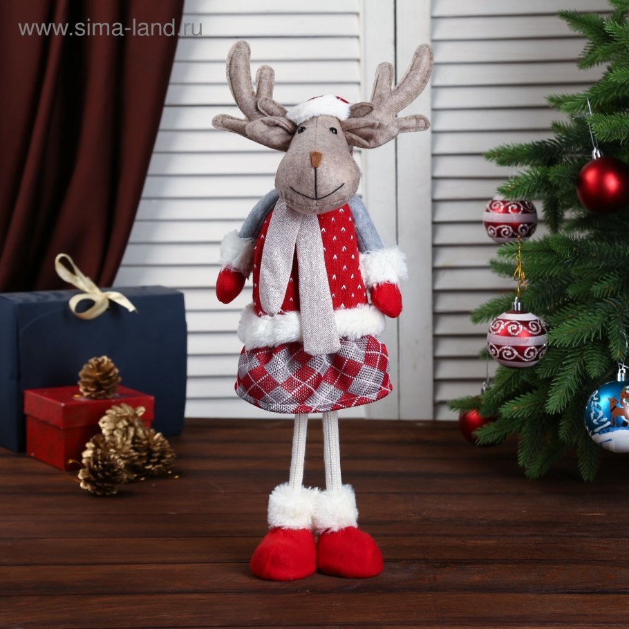 Интерьерные новогодние куклы на длинных ногах