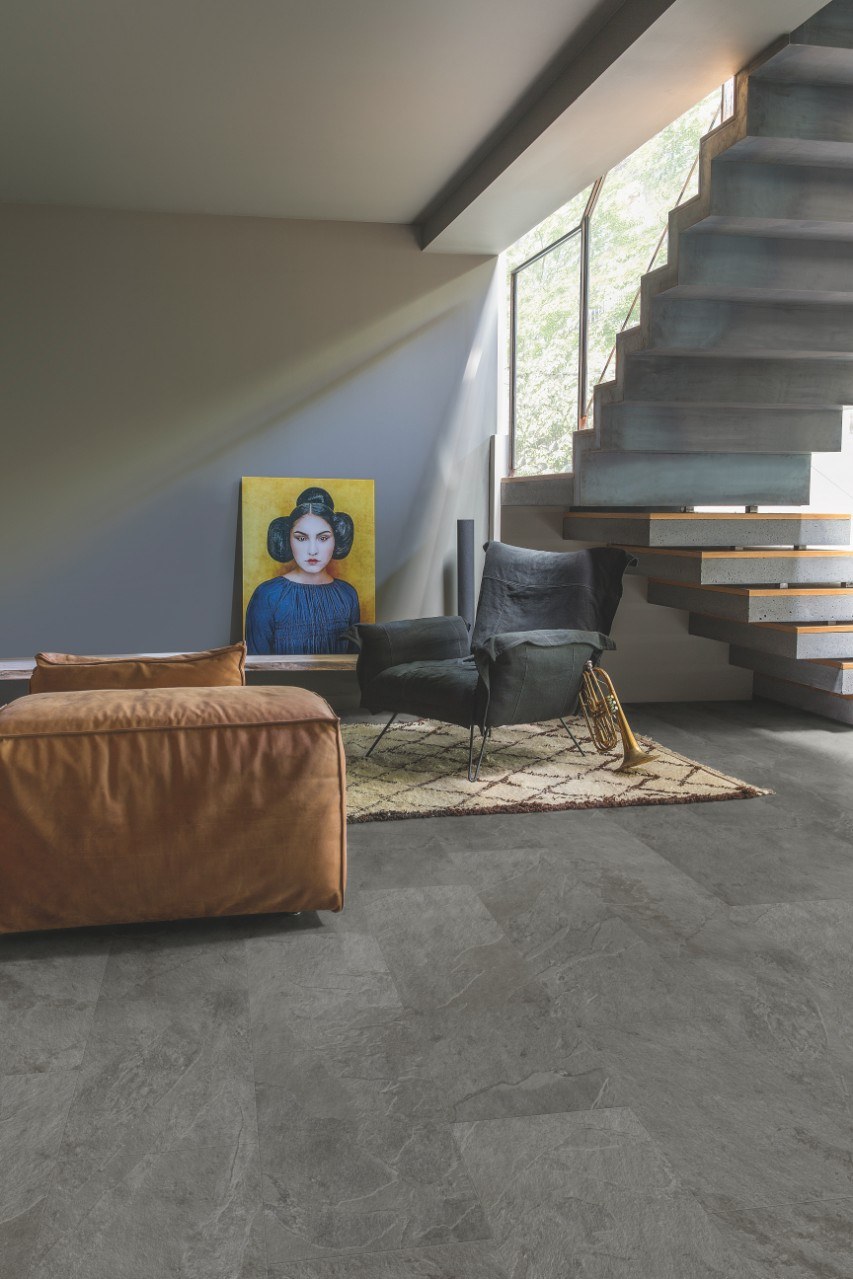 ПВХ-плитка quick Step Livyn Ambient Glue Plus AMGP 40034 сланец серый