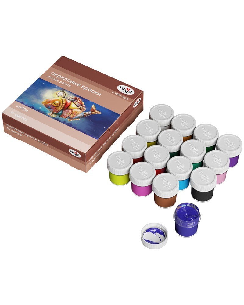 1401201 Краски акриловые декоративные гамма "хобби",