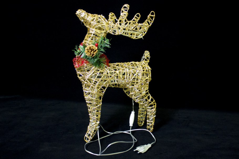 Олень светодиодный 60 см золотой