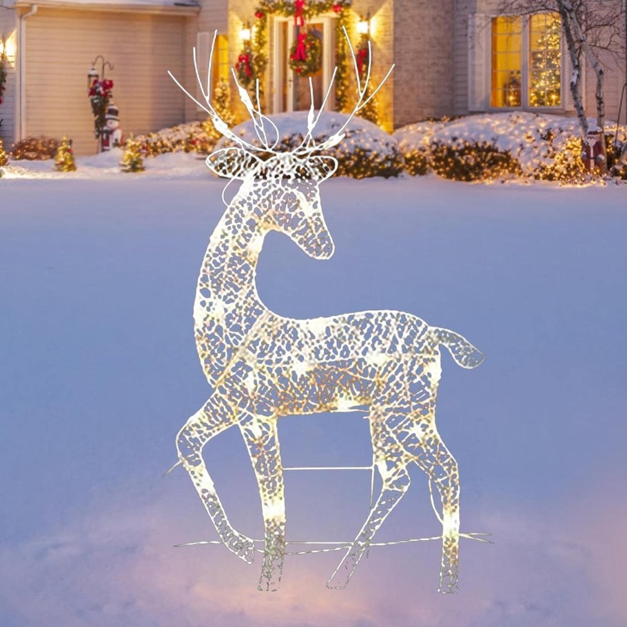 Новогодний декор блестящий олень