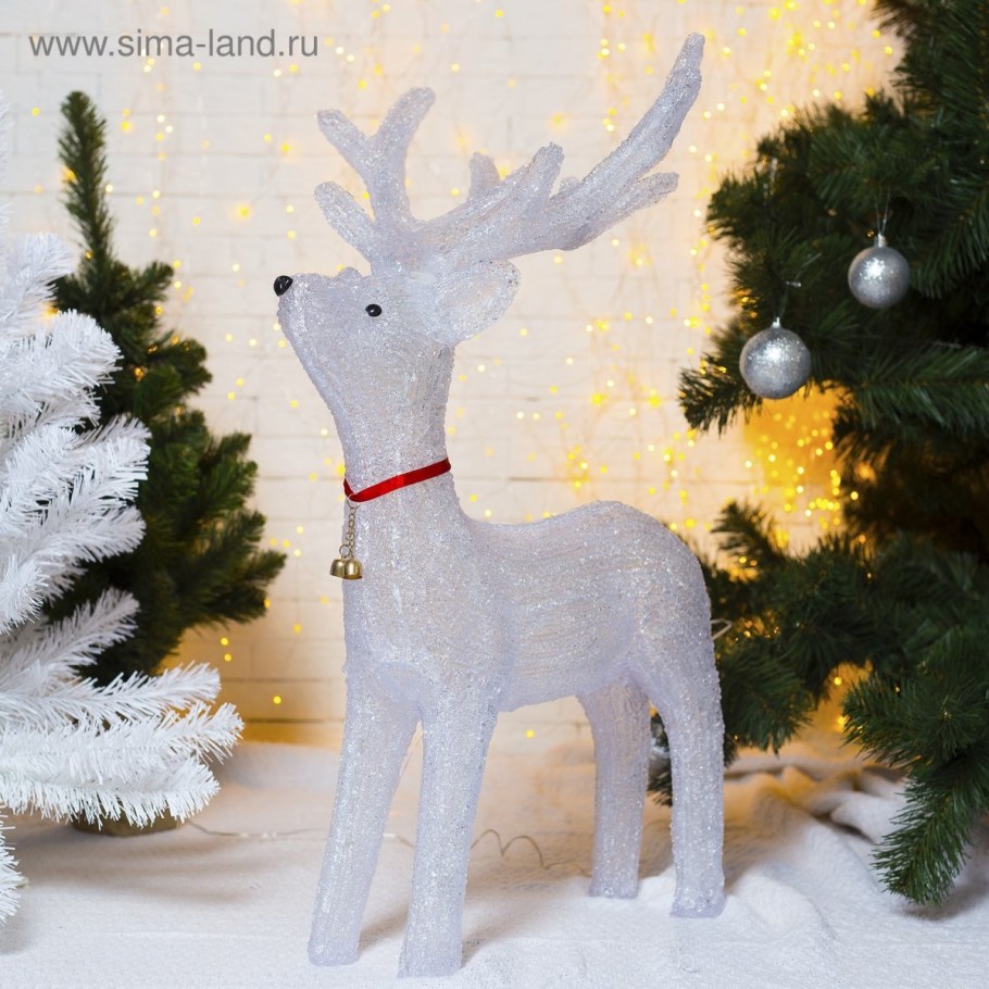 Фигура "олень серебрянный" 80 см 80 led 220v белый
