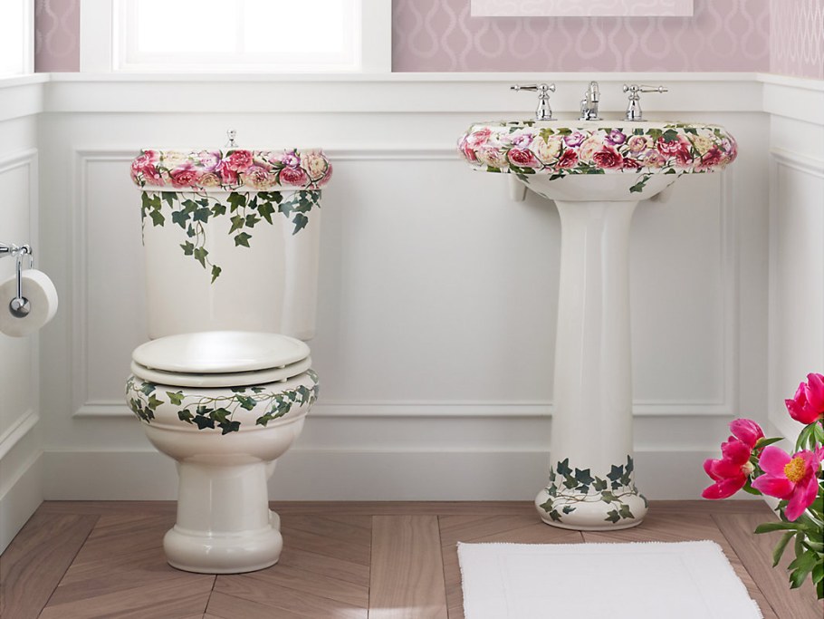 Раковина с пьедесталом 60.6 см kohler Peonies & Ivy k-14012-PS