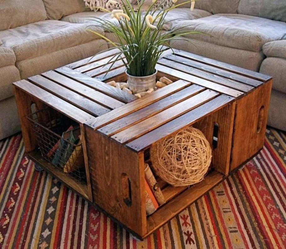 Журнальный столик из ящиков