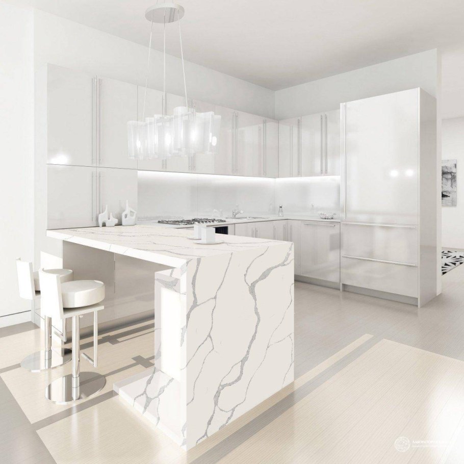 Белая глянцевая кухня