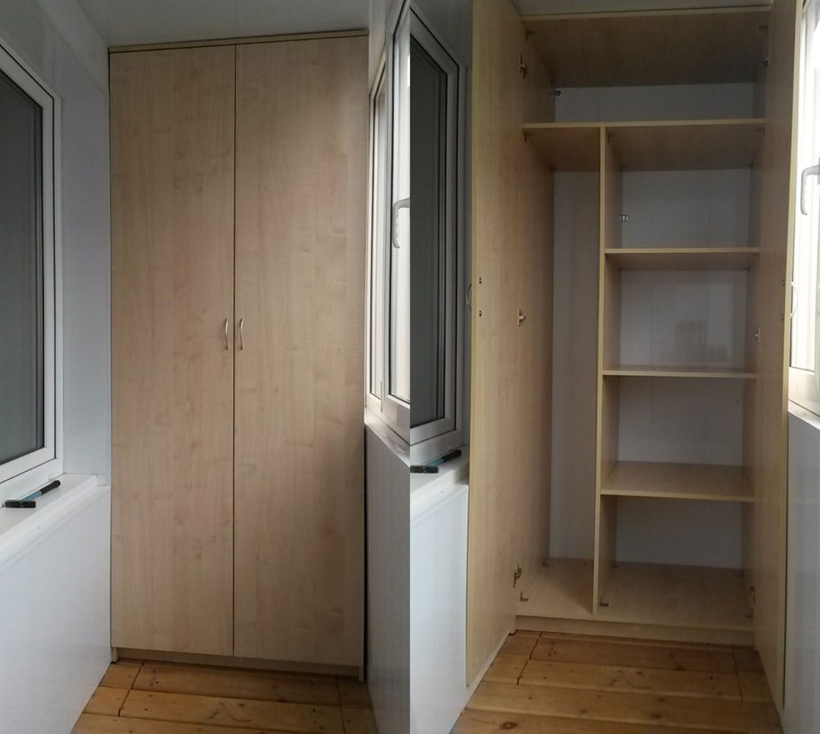 Встраиваемый шкаф на балкон