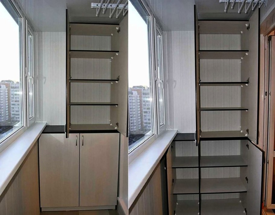 Шкаф стеллаж на балкон