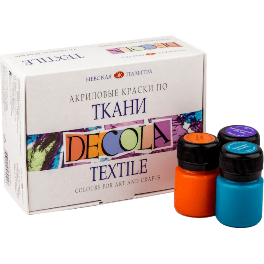 "Decola" набор красок по ткани 12 цв. 20 Мл 4141216